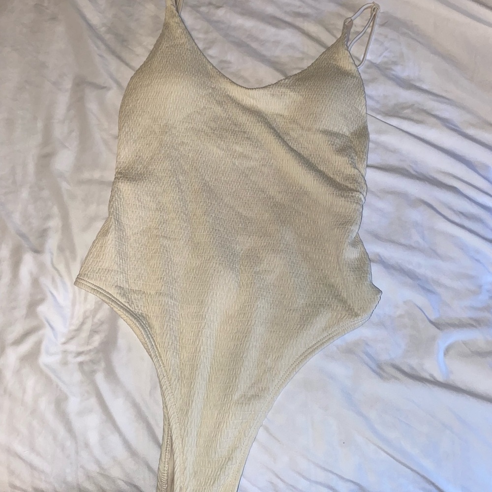 White low back one piece swimsuit
